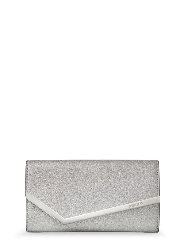 Emmie Leather Clutch In With Glitter Effect - Jimmy Choo