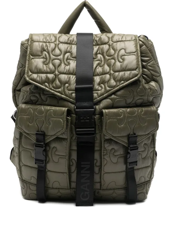 Quilted Nylon Backpack - Ganni