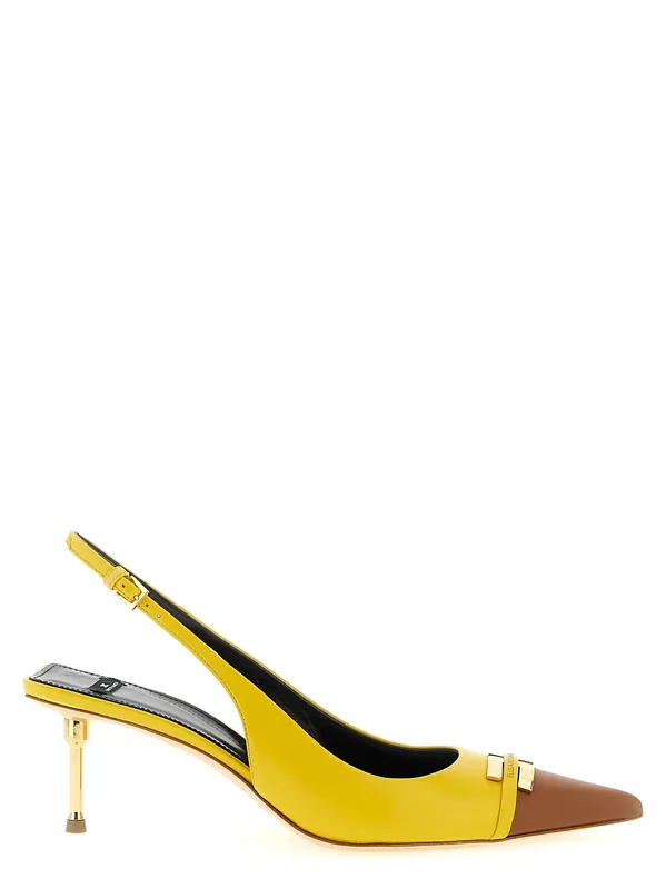 Leather Slingback Pumps Yellow - Elisabetta Franchi