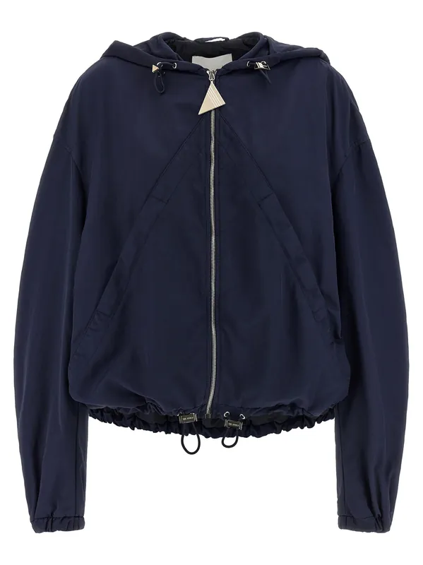 Hooded Bomber Jacket Puffer Jackets Blue - The Attico