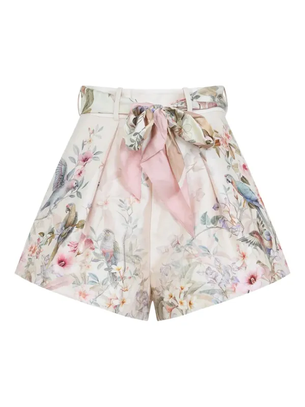 Rebellion Cotton Blend Mid-Rise Tuck Shorts