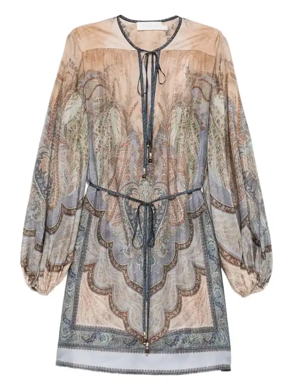 Wanderlust Tie-Neck Tunic Dress
