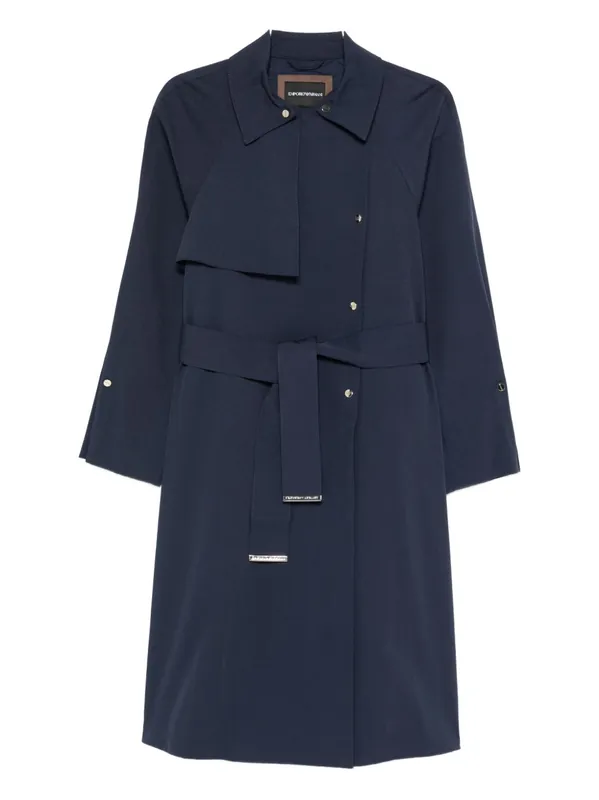Cotton Blend Trench Coat - Emporio Armani