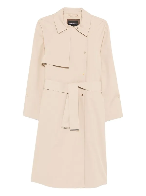 Cotton Blend Trench Coat - Emporio Armani