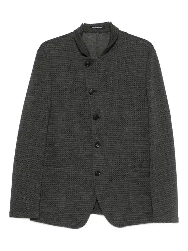 Wool Blend Blazer Jacket - Emporio Armani