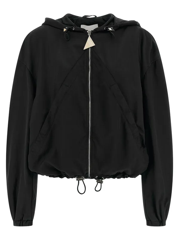 Hooded Bomber Jacket Puffer Jackets Black - The Attico