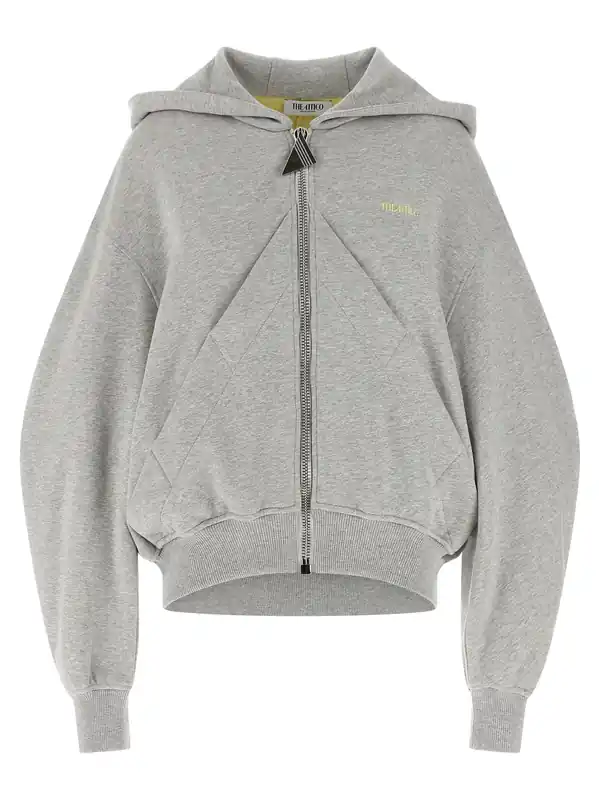 Logo Hoodie Sweatshirt Gray - The Attico