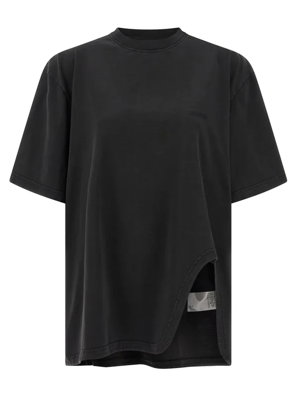 Shaped Split T-Shirt Black