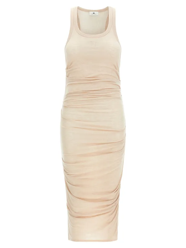 Logo Embroidery Dress Dresses Beige - Elisabetta Franchi