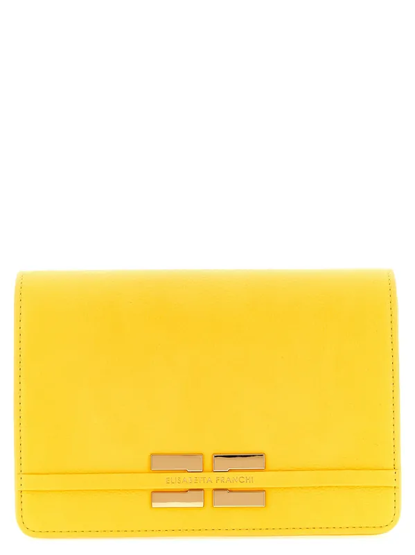 Logo Shoulder Strap Crossbody Bags Yellow - Elisabetta Franchi