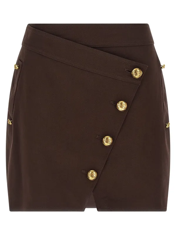Jewel Button Skirt Skirts Brown - Elisabetta Franchi