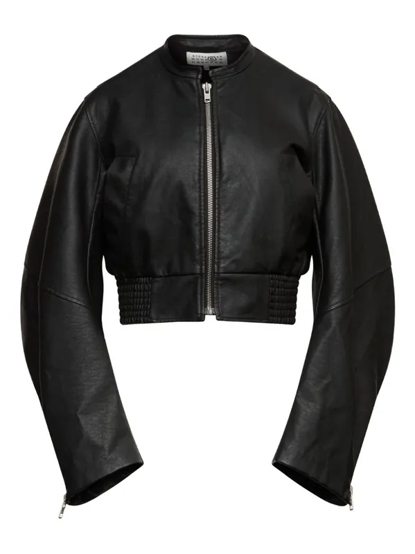 Leather Effect Bomber Jacket - MM6 Maison Margiela