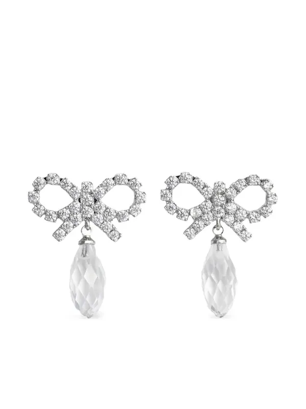 Bow And Crystal Earrings - Self-Portrait