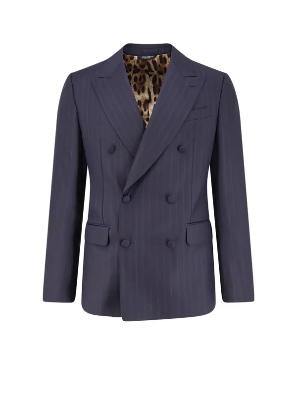 Sicilia Virgin Wool Blazer With Pinstripe Motif - Dolce & Gabbana