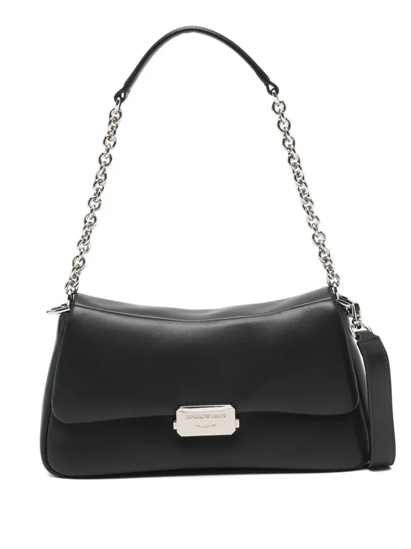 Medium Leather Shoulder Bag - Emporio Armani