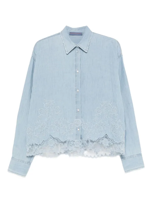 Cotton And Linen Embroidered Shirt - Ermanno Scervino