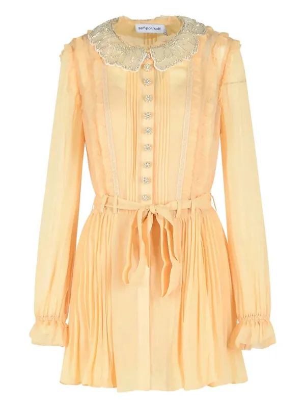 Short Pleated Dress - Self-Portrait