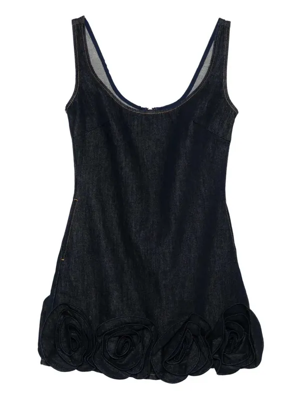 Short Dress With Floral Appliqué - Self-Portrait