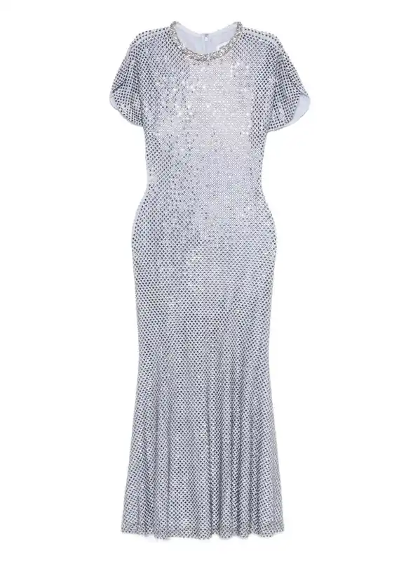 Midi Dress With Rhinestones - Self-Portrait