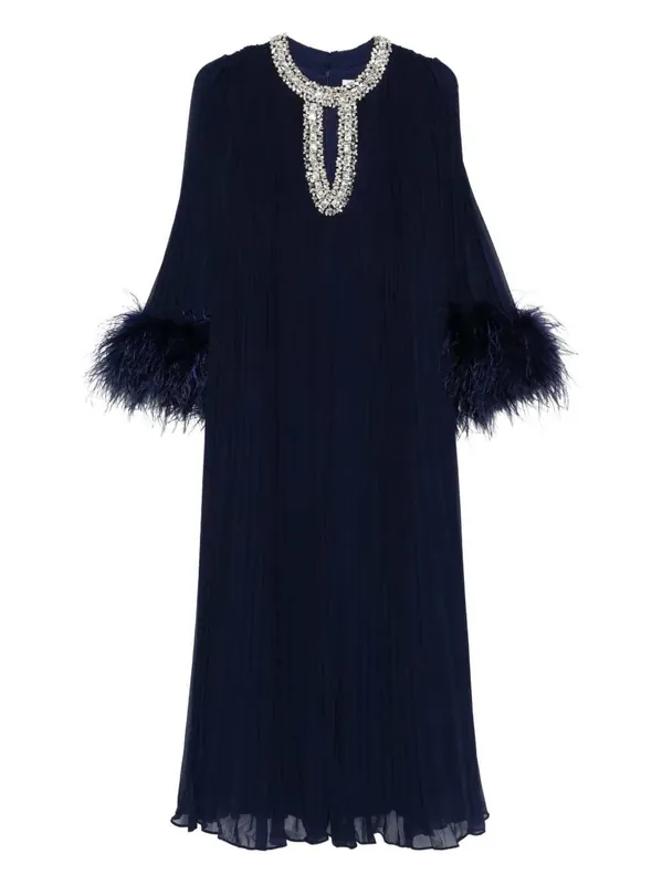 Long Pleated Dress - Self-Portrait