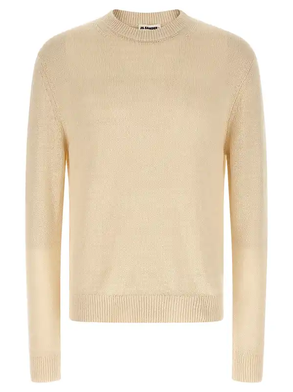 Silk Hemp Sweater Sweaters And Cardigans Beige - Jil Sander