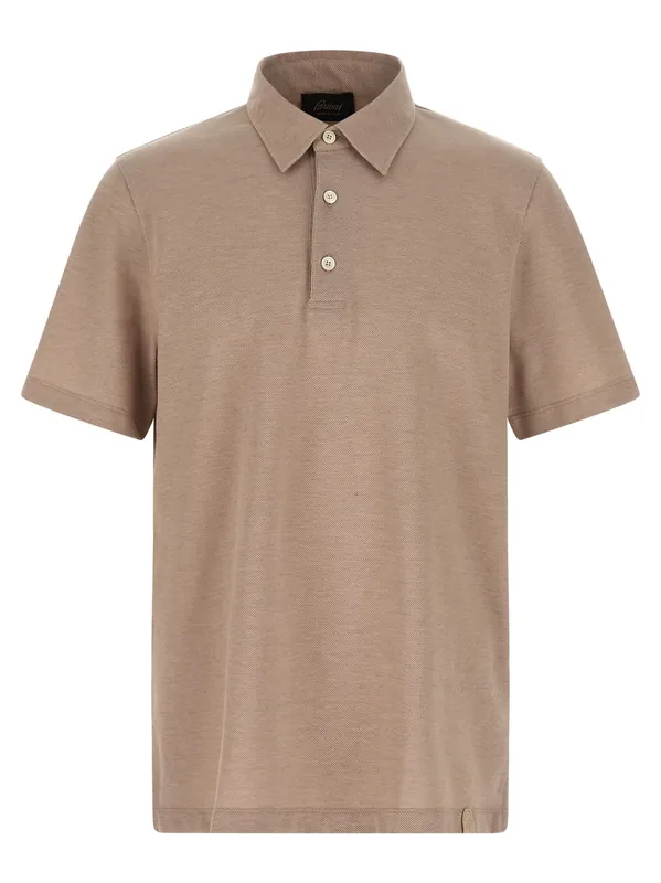 Cotton Shirt Polo Beige - Brioni
