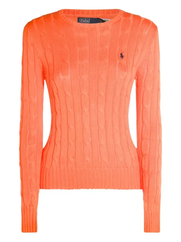 Cable-Knit Slim Fit Cotton Crewneck Jumper
