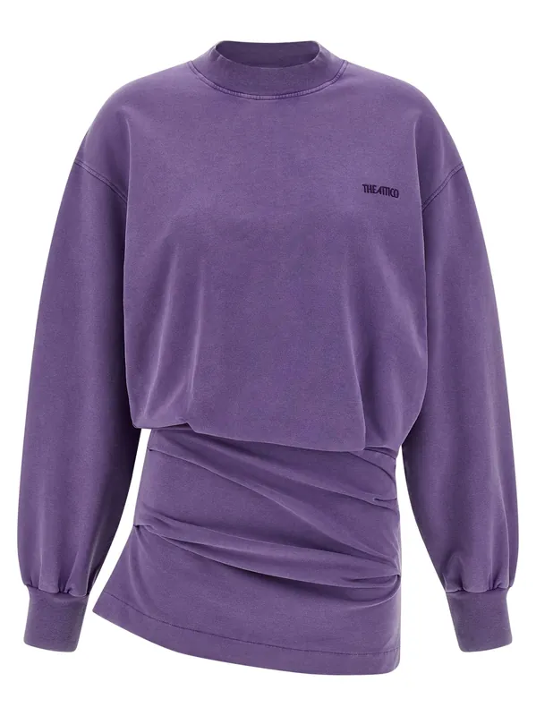 Faded Sweatshirt Dress Dresses Purple - The Attico