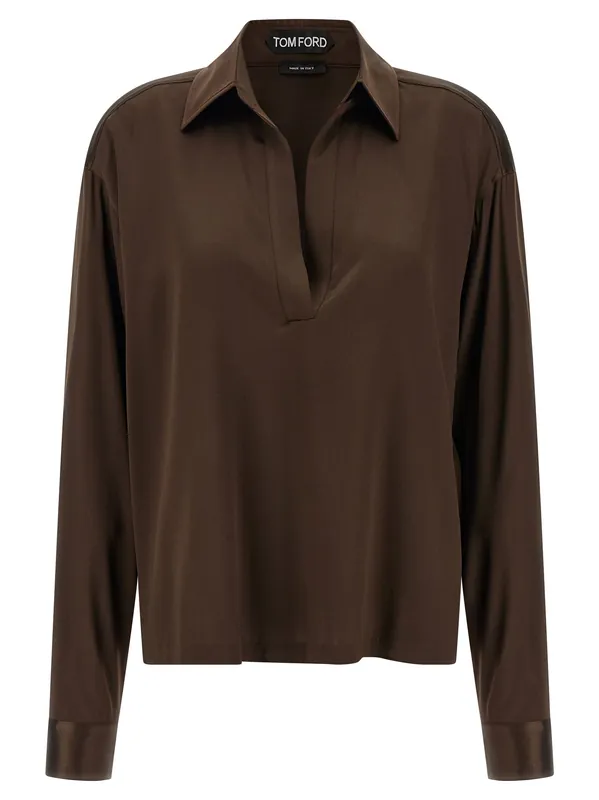 Silk Shirt Polo Brown - Tom Ford