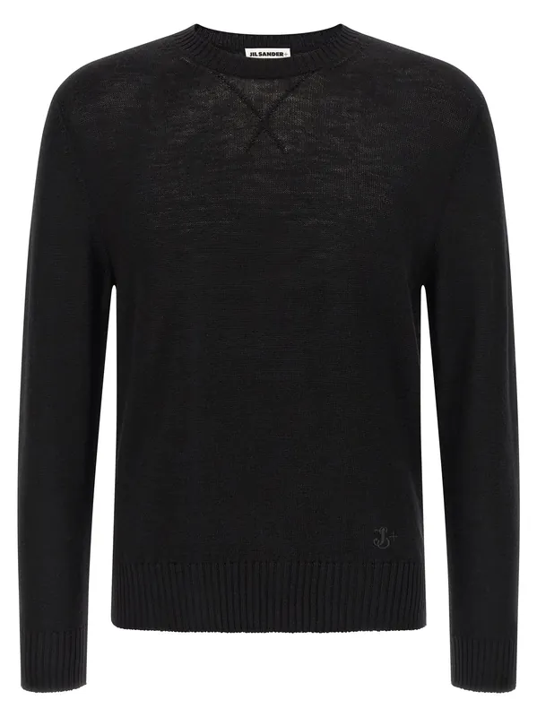 Logo Embroidery Sweater Sweaters And Cardigans Black - Jil Sander