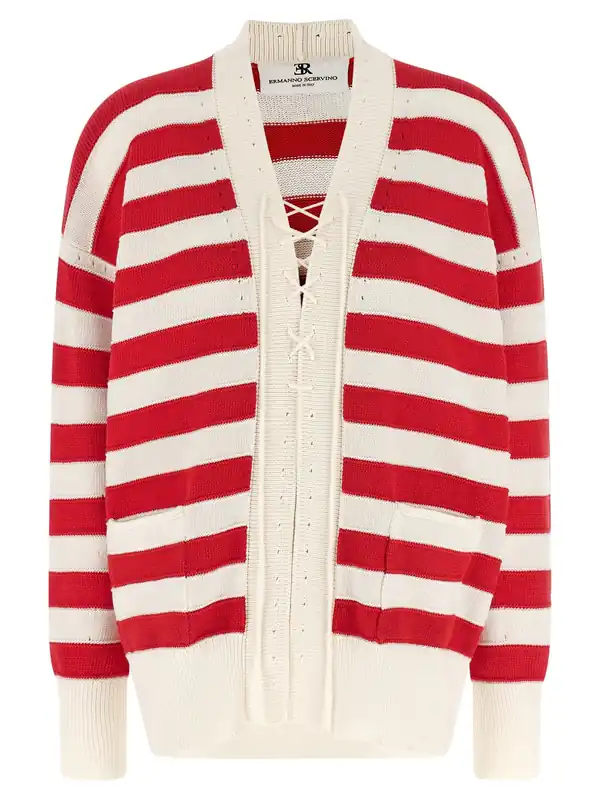 Crochet Cardigan Sweaters And Cardigans Red - Ermanno Scervino