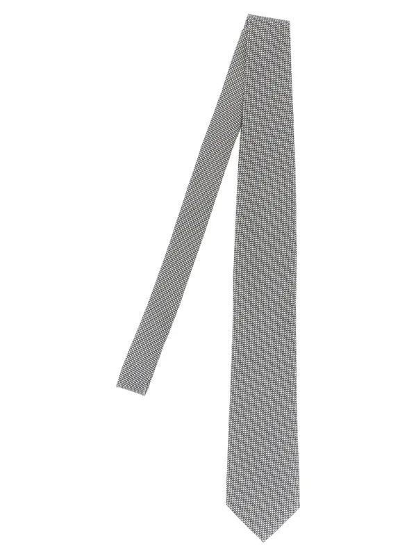 Jacquard Tie Ties And Papillon Silver - Tom Ford