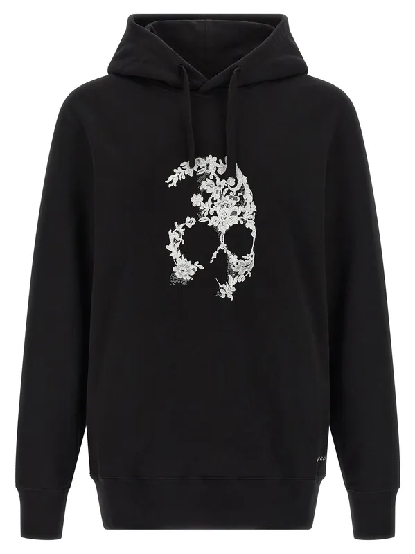 Skull Sweatshirt White/Black - Alexander McQueen