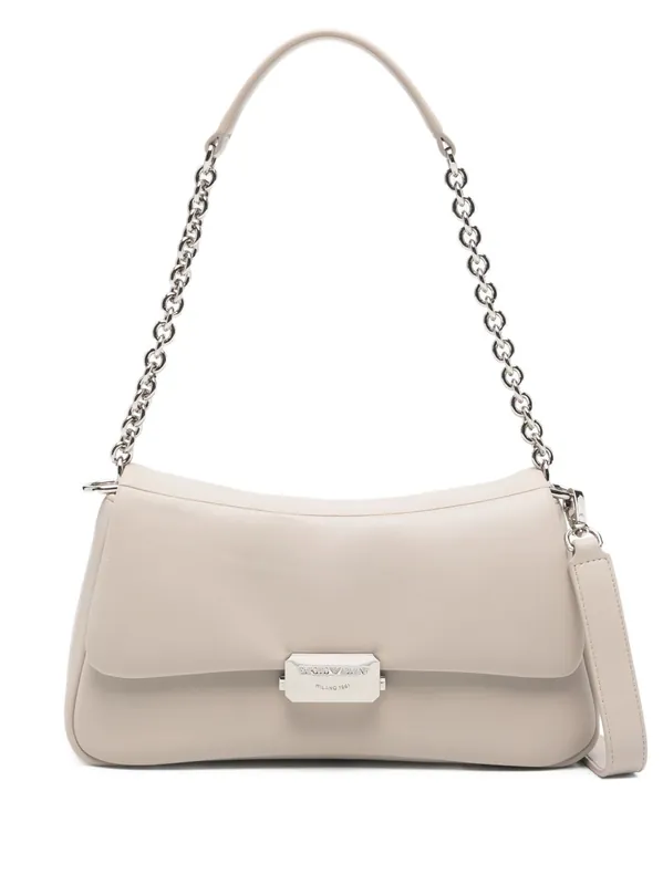 Medium Leather Shoulder Bag - Emporio Armani