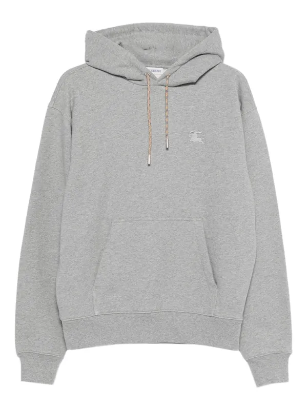 Check Motif Cotton Hoodie - Burberry