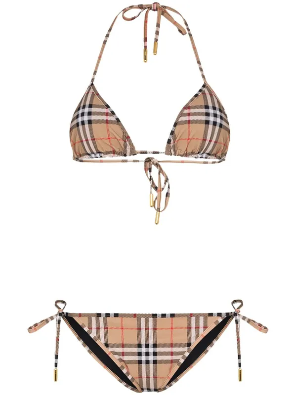 Check Triangle Bikini Set - Burberry