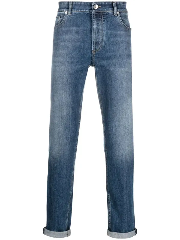 Traditional Fit Five-Pocket Trousers In Comfort Cotton Denim