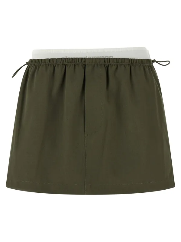 Double Layer Waist Skirt Skirts Green - Alexander Wang