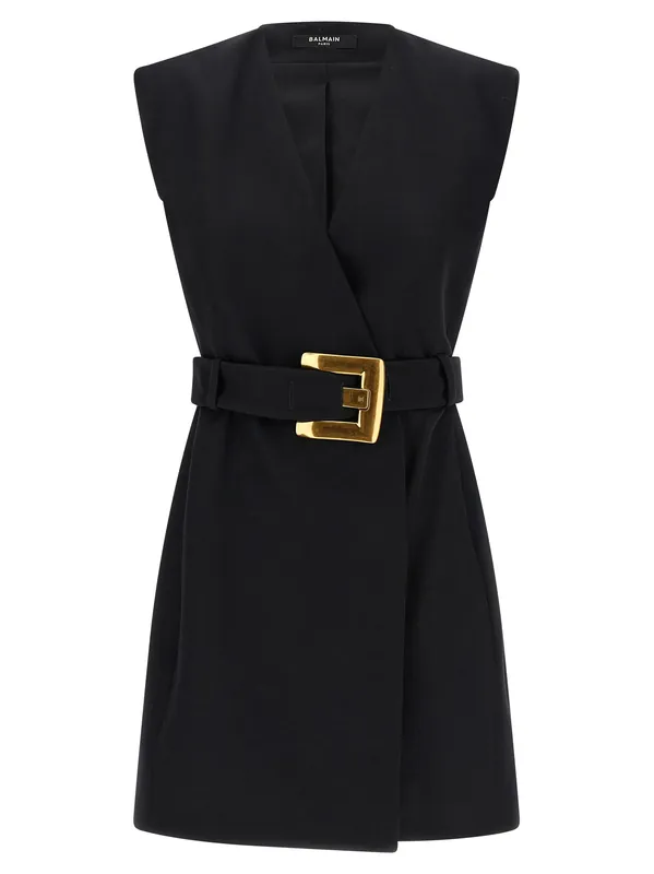 Wrap Dress Dresses Black - Balmain