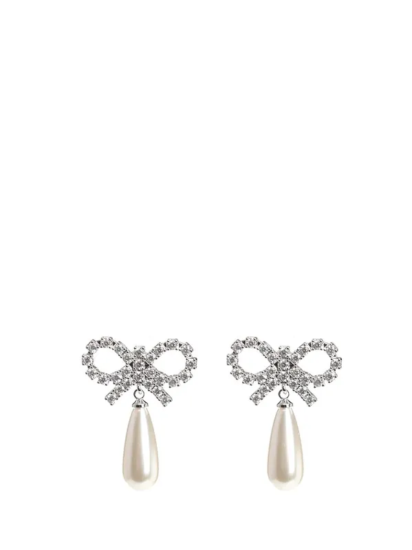 Bow Pearl Earrings Jewelry White - Self-Portrait