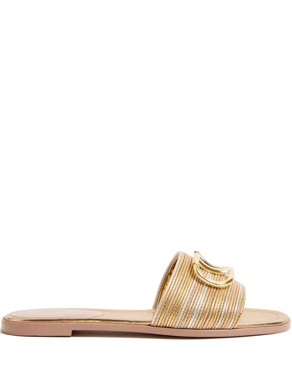 Vlogo Signature Leather Flat Sandals - Valentino Garavani