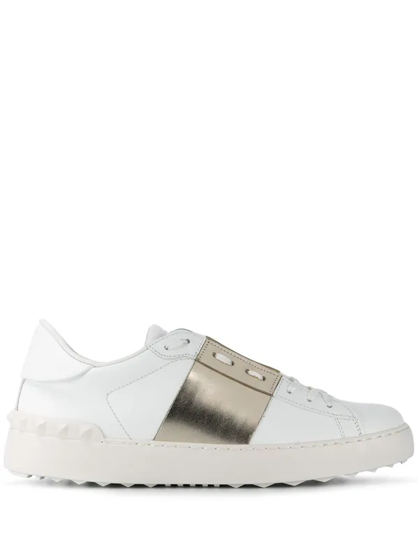 Open Leather Sneakers - Valentino Garavani