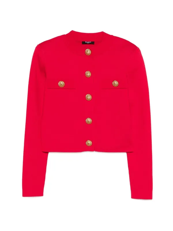 Buttoned Crewneck Cardigan - Balmain