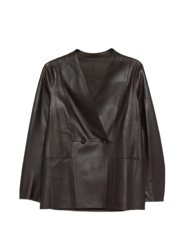 Leather Blazer Jacket - Emporio Armani