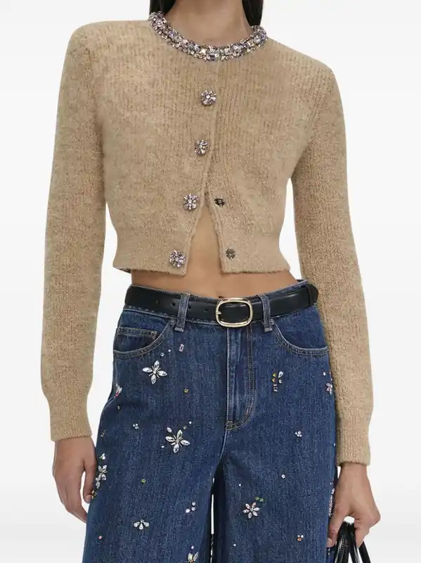 Crewneck Cardigan - Self-Portrait