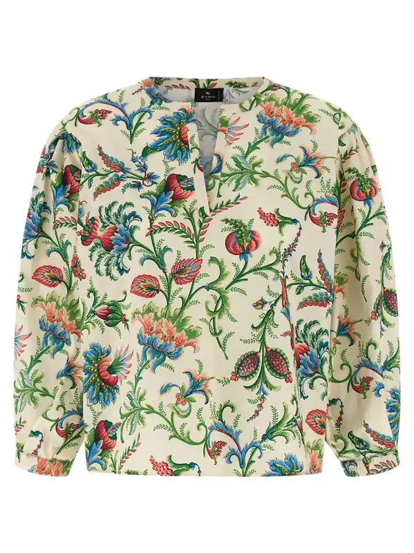 Floral Cotton Blouse Shirt And Blouse Multicolor - Etro