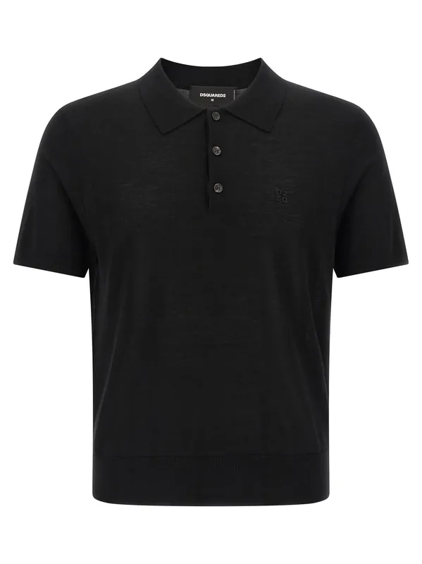 Wool Shirt Polo Black - Dsquared2