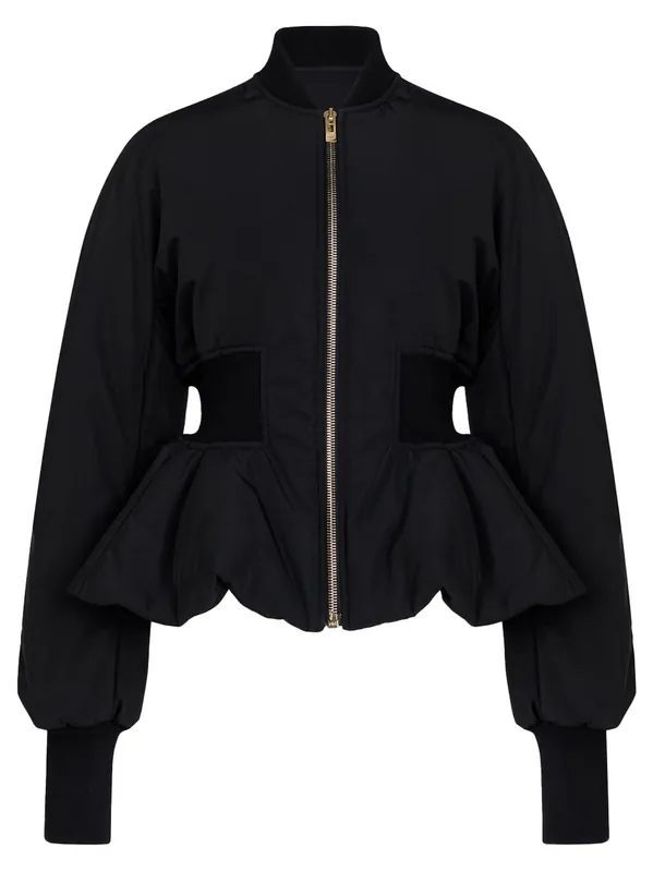 Nylon Peplum Bomber - Alaïa