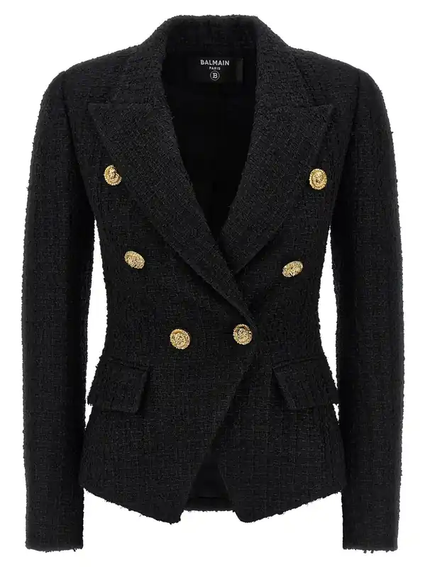 Tweed Blazer Blazers Black - Balmain