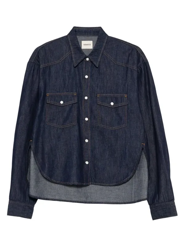 Grenon Denim Cropped Shirt - Khaite